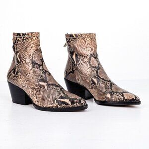 Dolce Vita Women Shanta Vegan Snake Print Pointy Toe Fashion Ankle Boots sz 7.5